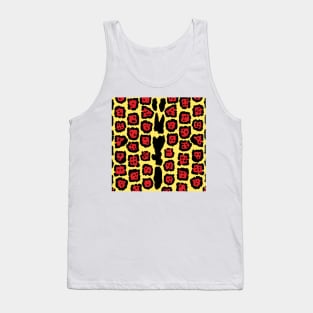 Jaguar Pattern in Blood Orange on Lemon Curd Tank Top